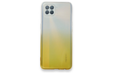 Newface Oppo Reno 4 Lite Kılıf Lüx Çift Renkli Silikon - Sarı