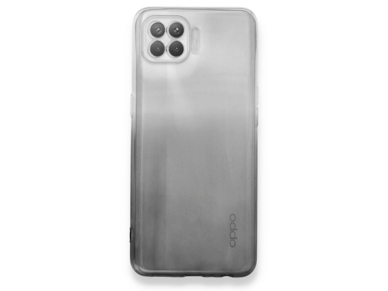 Newface Oppo Reno 4 Lite Kılıf Lüx Çift Renkli Silikon - Siyah