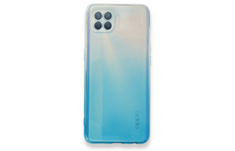 Newface Oppo Reno 4 Lite Kılıf Lüx Çift Renkli Silikon - Turkuaz
