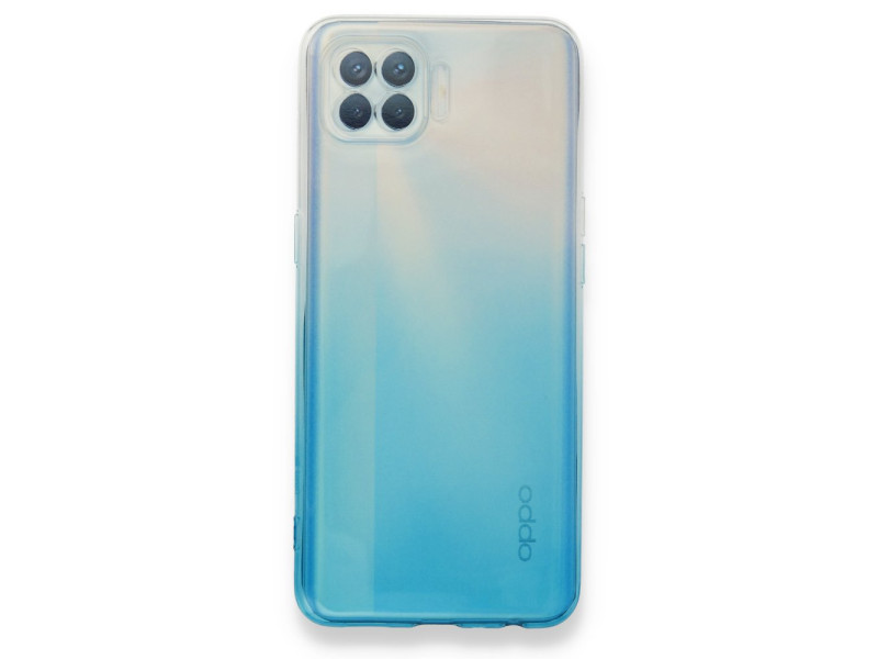 Newface Oppo Reno 4 Lite Kılıf Lüx Çift Renkli Silikon - Turkuaz