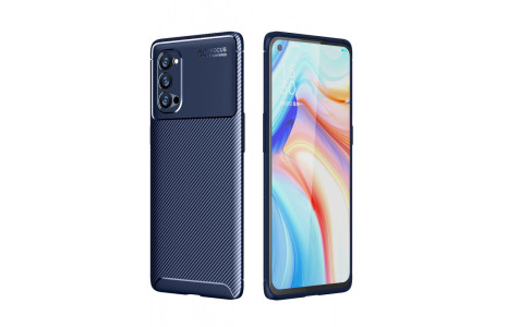 Newface Oppo Reno 4 Pro Kılıf Focus Karbon Silikon - Lacivert