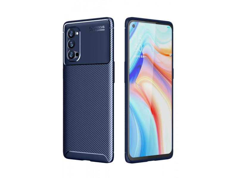Newface Oppo Reno 4 Pro Kılıf Focus Karbon Silikon - Lacivert