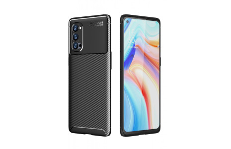 Newface Oppo Reno 4 Pro Kılıf Focus Karbon Silikon - Siyah