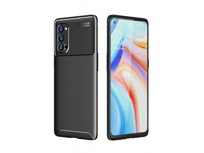 Newface Oppo Reno 4 Pro Kılıf Focus Karbon Silikon - Siyah