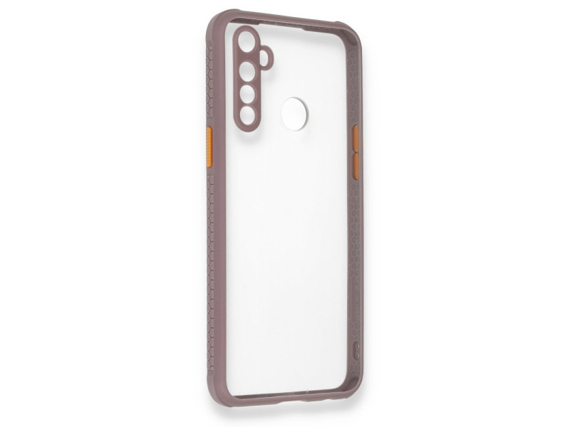 Newface Realme C3 Kılıf Miami Şeffaf Silikon - Açık Mor