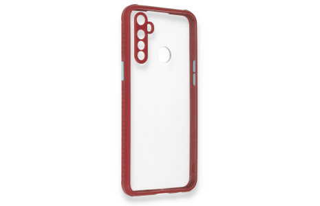 Newface Realme C3i Kılıf Miami Şeffaf Silikon - Fuşya