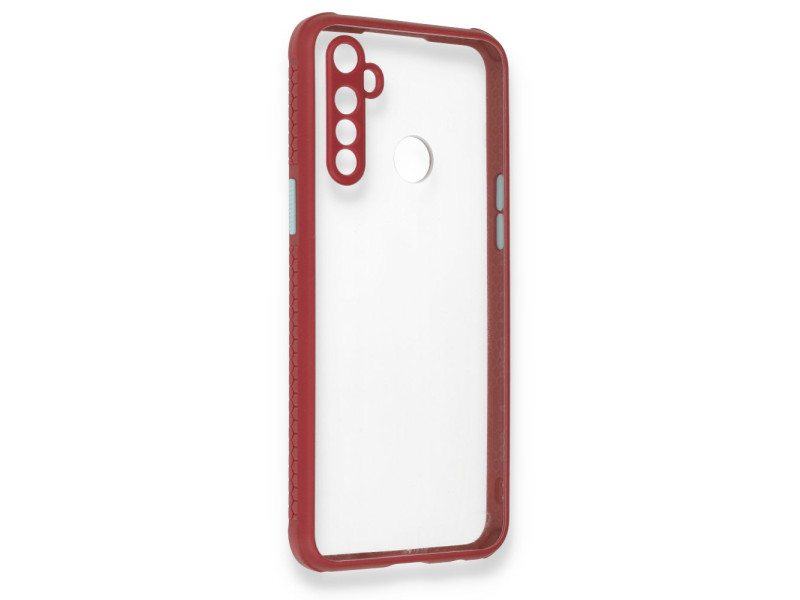 Newface Realme C3 Kılıf Miami Şeffaf Silikon - Fuşya