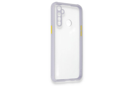 Newface Realme C3i Kılıf Miami Şeffaf Silikon - Lila