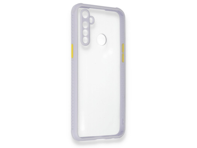 Newface Realme C3 Kılıf Miami Şeffaf Silikon - Lila