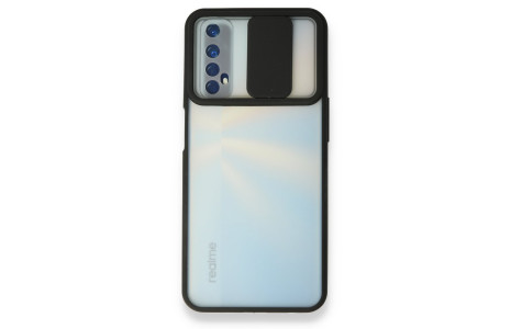 Newface Realme 7 Kılıf Palm Buzlu Kamera Sürgülü Silikon - Siyah