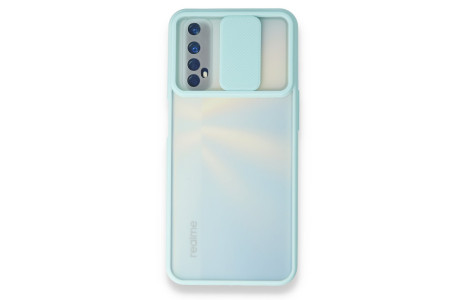 Newface Realme 7 Kılıf Palm Buzlu Kamera Sürgülü Silikon - Turkuaz