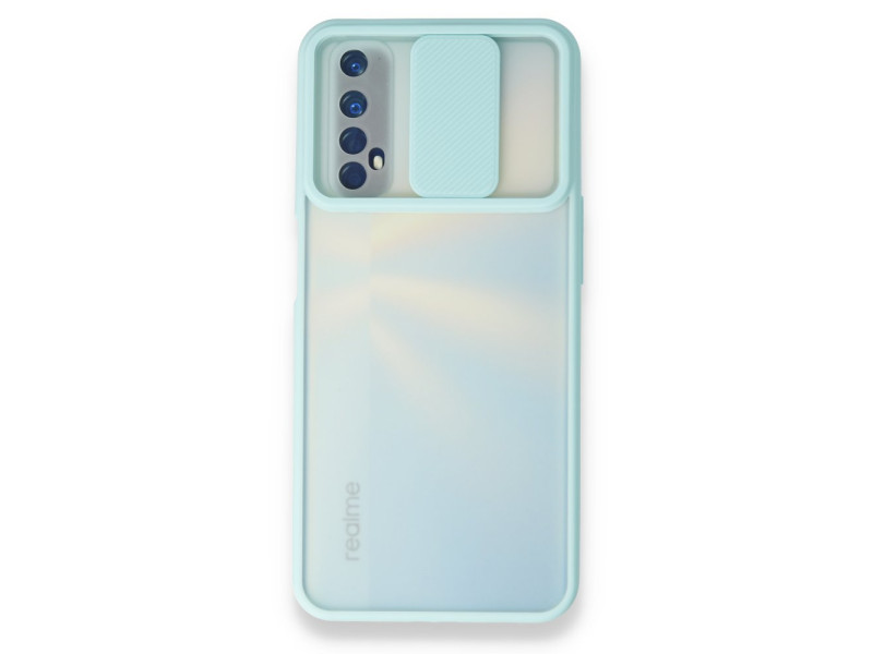 Newface Realme 7 Kılıf Palm Buzlu Kamera Sürgülü Silikon - Turkuaz
