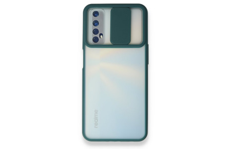 Newface Realme 7 Kılıf Palm Buzlu Kamera Sürgülü Silikon - Yeşil