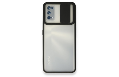 Newface Realme 7 Pro Kılıf Palm Buzlu Kamera Sürgülü Silikon - Siyah