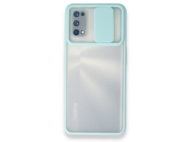 Newface Realme 7 Pro Kılıf Palm Buzlu Kamera Sürgülü Silikon - Turkuaz