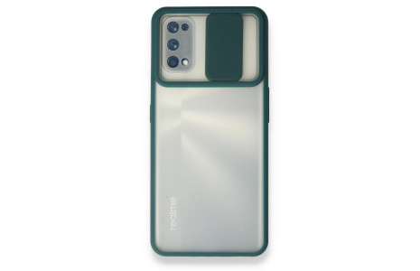 Newface Realme 7 Pro Kılıf Palm Buzlu Kamera Sürgülü Silikon - Yeşil