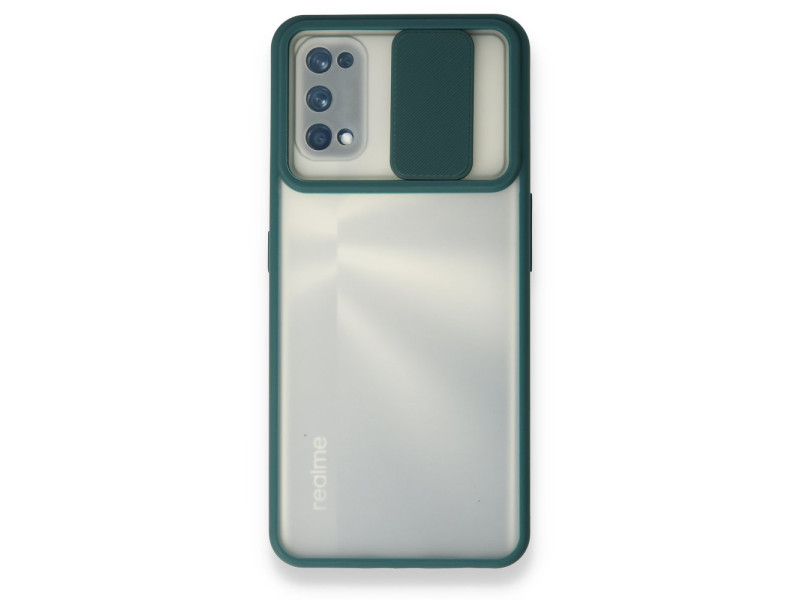 Newface Realme 7 Pro Kılıf Palm Buzlu Kamera Sürgülü Silikon - Yeşil