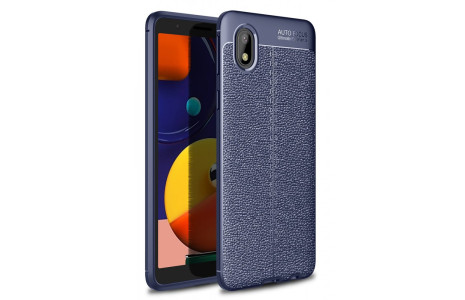 Newface Samsung Galaxy A01 Core Kılıf Focus Derili Silikon - Lacivert