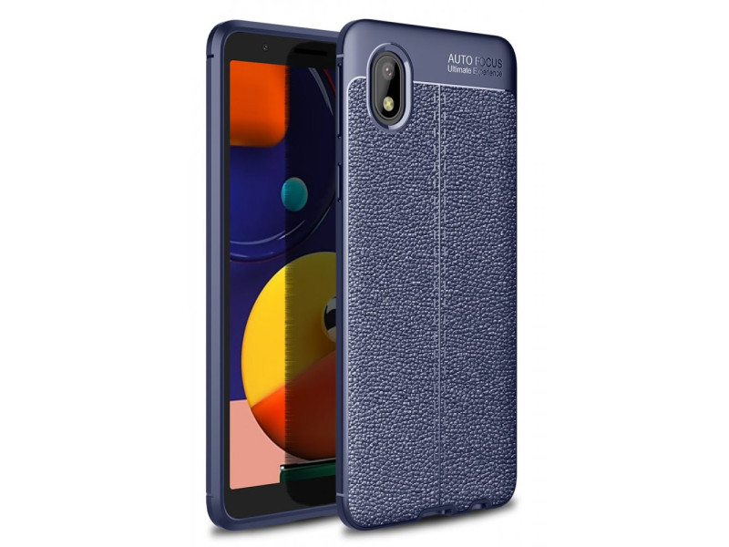 Newface Samsung Galaxy A01 Core Kılıf Focus Derili Silikon - Lacivert
