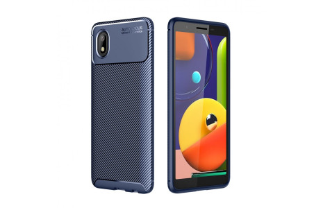 Newface Samsung Galaxy A01 Core Kılıf Focus Karbon Silikon - Lacivert