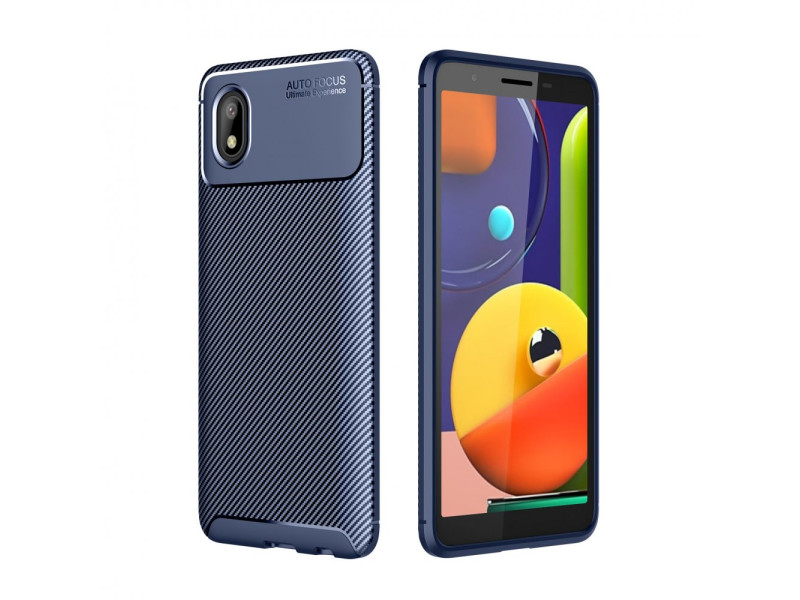 Newface Samsung Galaxy A01 Core Kılıf Focus Karbon Silikon - Lacivert