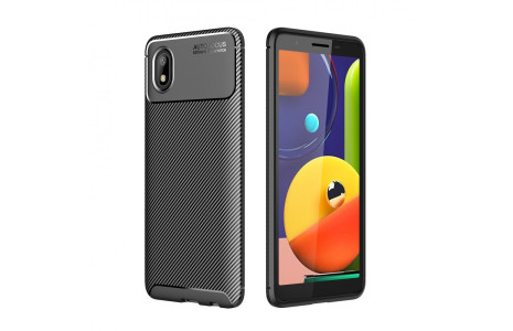 Newface Samsung Galaxy A01 Core Kılıf Focus Karbon Silikon - Siyah