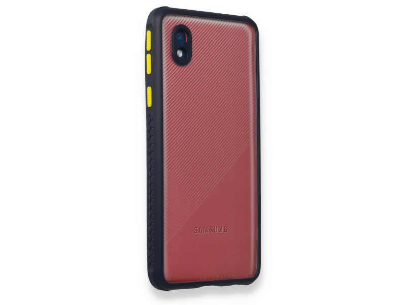 Newface Samsung Galaxy A01 Core Kılıf Miami Şeffaf Silikon - Lacivert