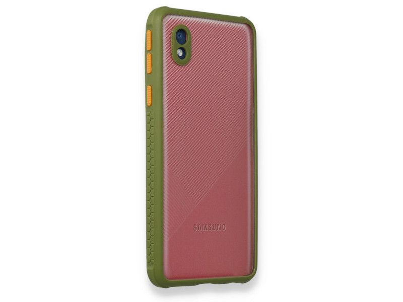 Newface Samsung Galaxy A01 Core Kılıf Miami Şeffaf Silikon - Yeşil