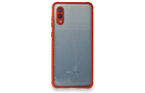Newface Samsung Galaxy A02 Kılıf Miami Şeffaf Silikon - Kırmızı