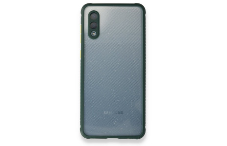 Newface Samsung Galaxy A02 Kılıf Miami Şeffaf Silikon - Koyu Yeşil