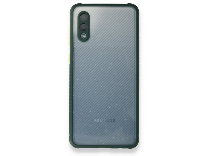 Newface Samsung Galaxy A02 Kılıf Miami Şeffaf Silikon - Koyu Yeşil