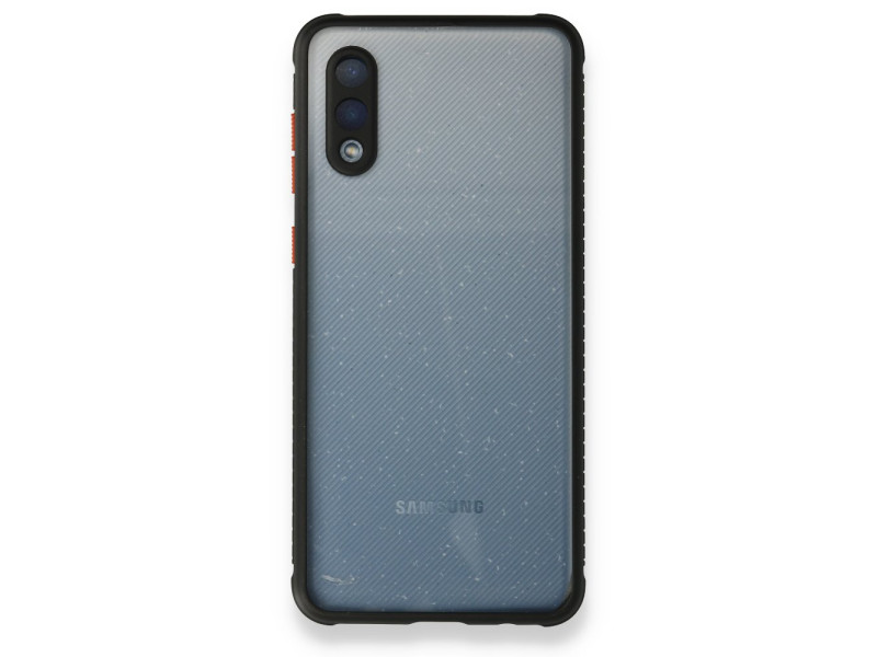 Newface Samsung Galaxy A02 Kılıf Miami Şeffaf Silikon - Siyah