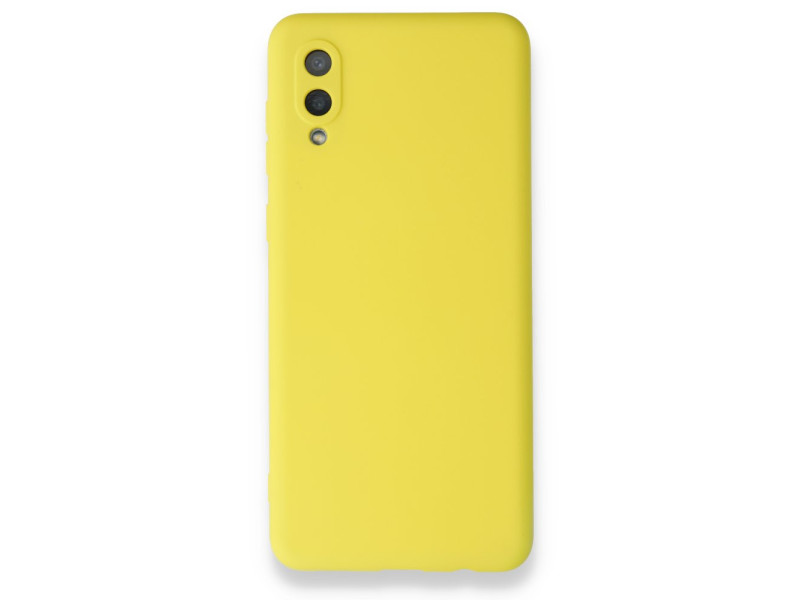 Newface Samsung Galaxy A02 Kılıf Nano içi Kadife Silikon - Sarı