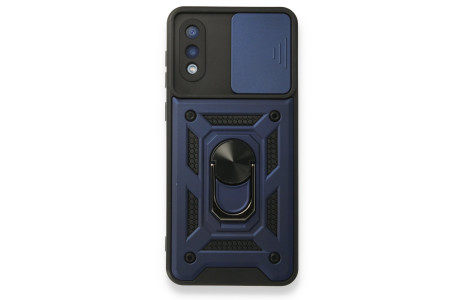Newface Samsung Galaxy A02 Kılıf Pars Lens Yüzüklü Silikon - Lacivert