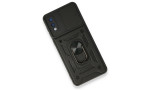Newface Samsung Galaxy A02 Kılıf Pars Lens Yüzüklü Silikon - Siyah