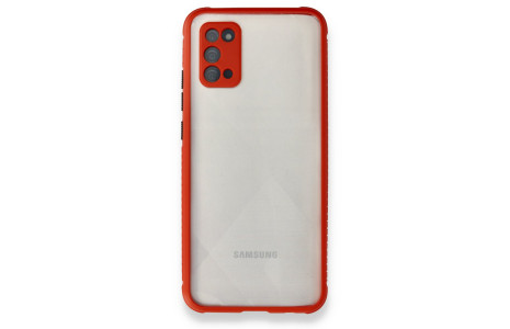 Newface Samsung Galaxy A02S Kılıf Miami Şeffaf Silikon - Kırmızı