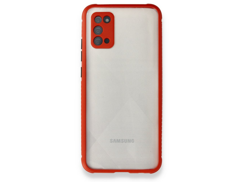 Newface Samsung Galaxy A02S Kılıf Miami Şeffaf Silikon - Kırmızı