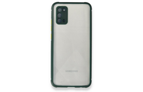 Newface Samsung Galaxy A02S Kılıf Miami Şeffaf Silikon - Koyu Yeşil