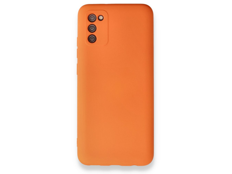 Newface Samsung Galaxy A02S Kılıf Nano içi Kadife Silikon - Turuncu