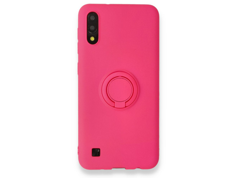 Newface Samsung Galaxy M10 Kılıf Viktor Yüzüklü Silikon - Pembe