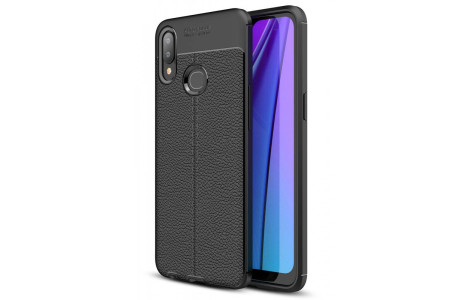 Newface Samsung Galaxy A10S Kılıf Focus Derili Silikon - Siyah