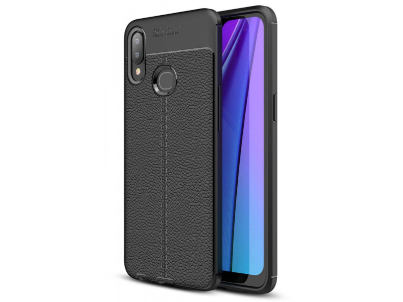 Newface Samsung Galaxy A10S Kılıf Focus Derili Silikon - Siyah
