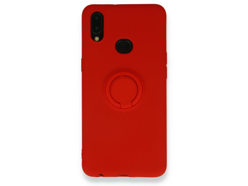 Newface Samsung Galaxy A10S Kılıf Viktor Yüzüklü Silikon - Kırmızı