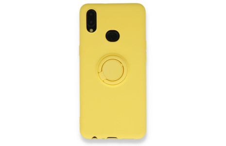 Newface Samsung Galaxy A10S Kılıf Viktor Yüzüklü Silikon - Sarı