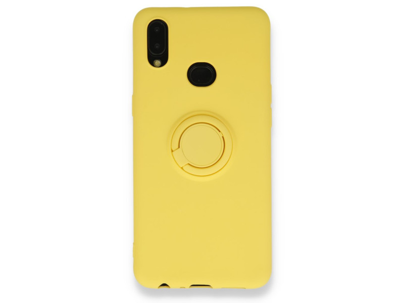 Newface Samsung Galaxy A10S Kılıf Viktor Yüzüklü Silikon - Sarı