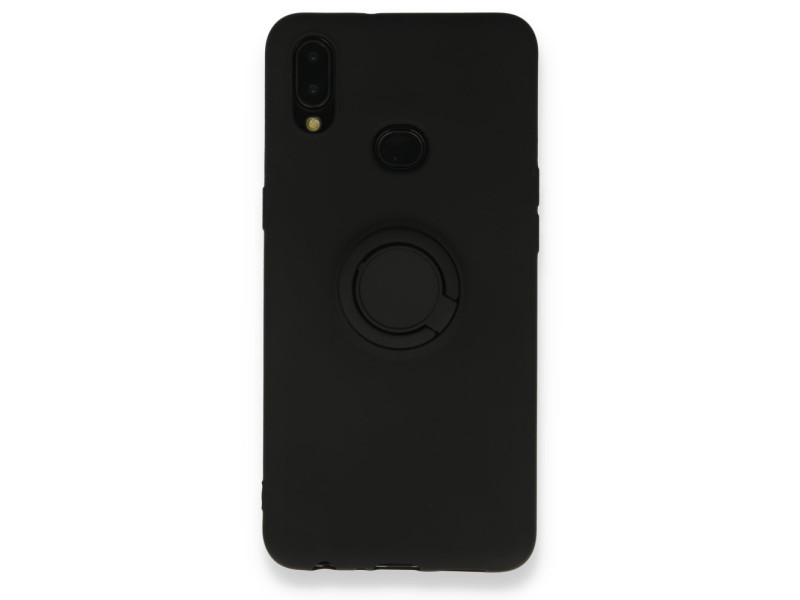Newface Samsung Galaxy A10S Kılıf Viktor Yüzüklü Silikon - Siyah