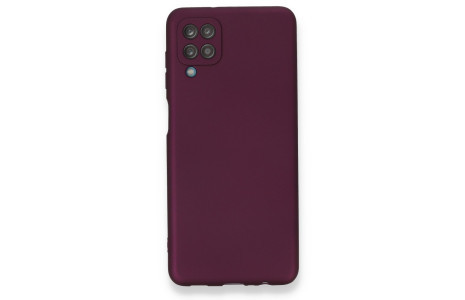 Newface Samsung Galaxy A12 Kılıf First Silikon - Mürdüm