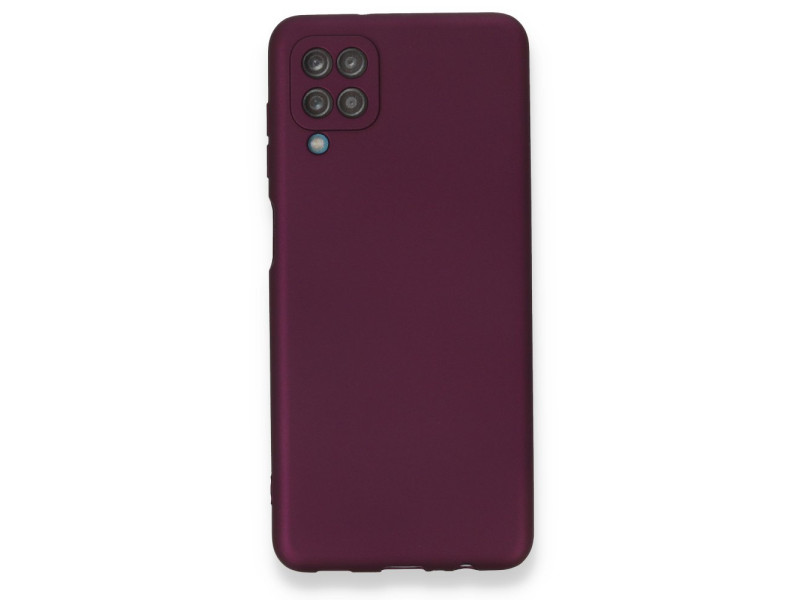 Newface Samsung Galaxy A12 Kılıf First Silikon - Mürdüm