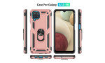 Newface Samsung Galaxy A12 Kılıf Sofya Yüzüklü Silikon Kapak - Rose