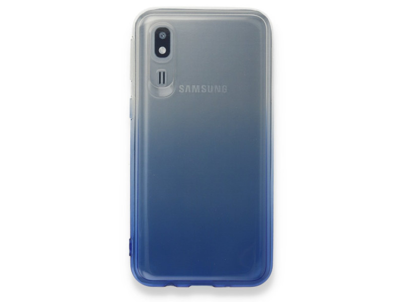 Newface Samsung Galaxy A2 Core Kılıf Lüx Çift Renkli Silikon - Mavi